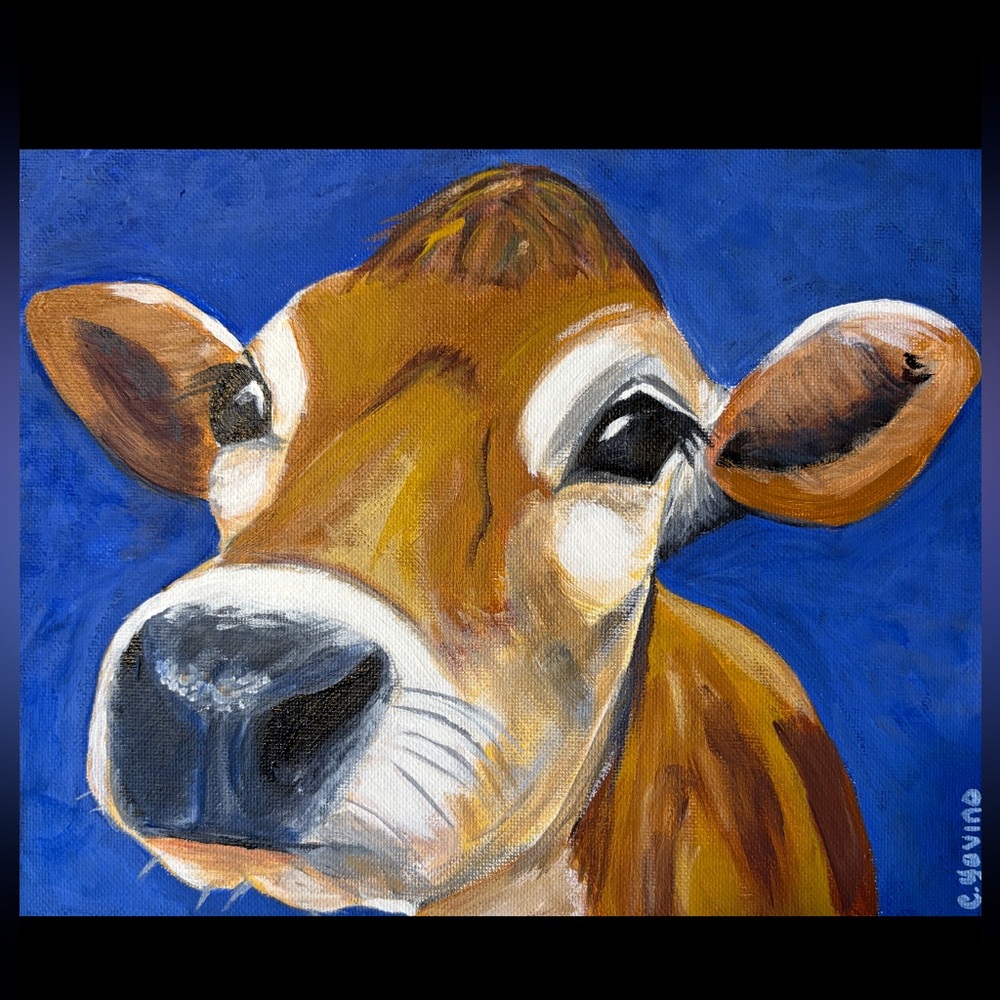 Charming Cow Canvas Painting